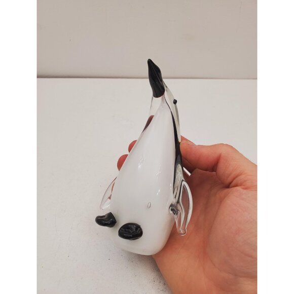 Murano Glass Penguin Large Emperor Penguin Sculpture Murano Italy Sommerso - Picture 8 of 10